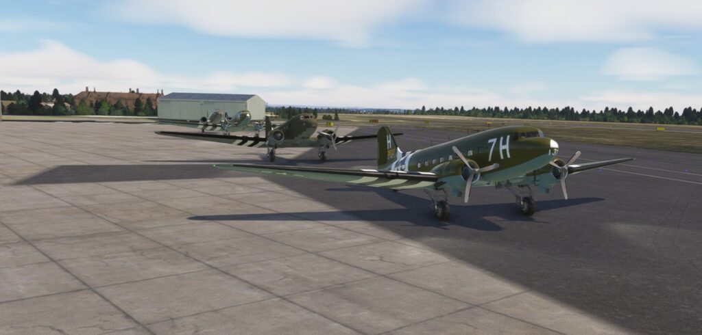 Douglas DC3's lined up at the VE Day fly past